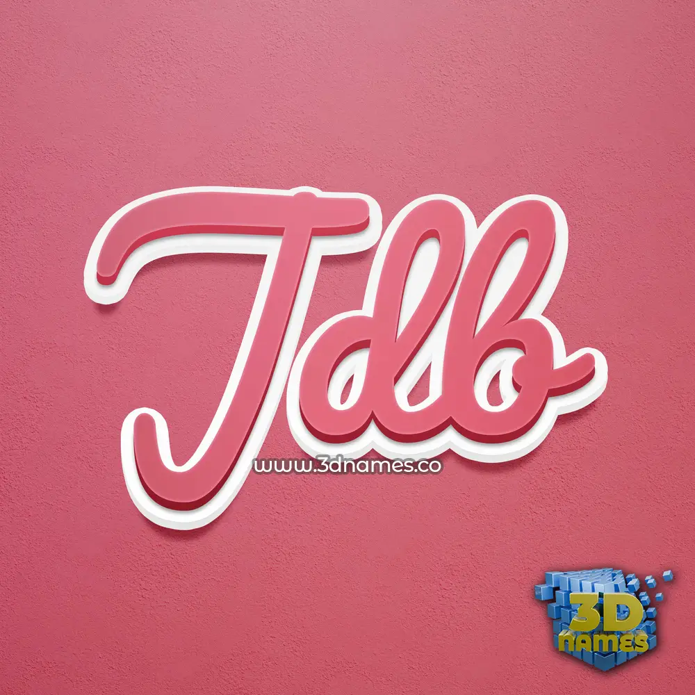 jdb in Red Scribble style - 3D name wallpaper