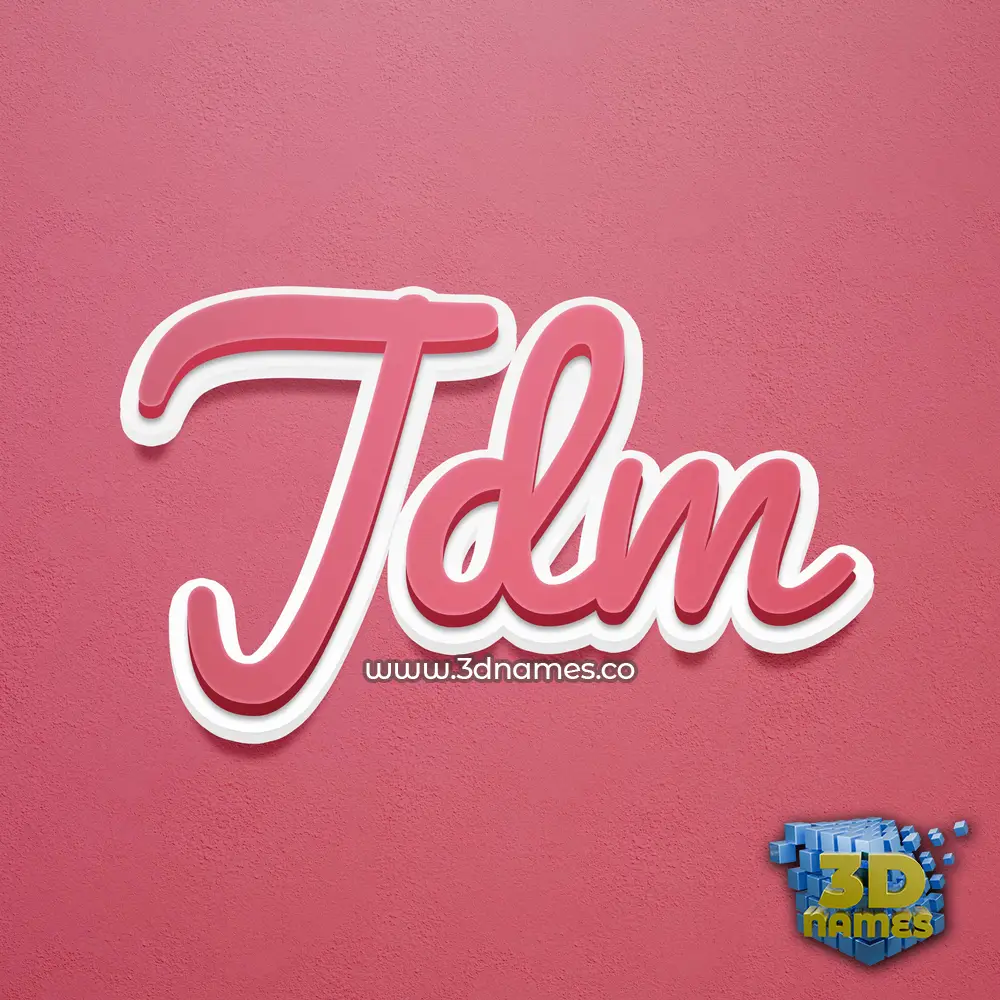 jdm in Red Scribble style - 3D name wallpaper