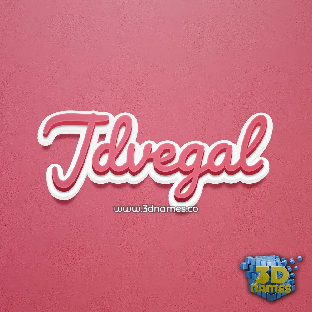 jdvegal in Red Scribble style - 3D name wallpaper