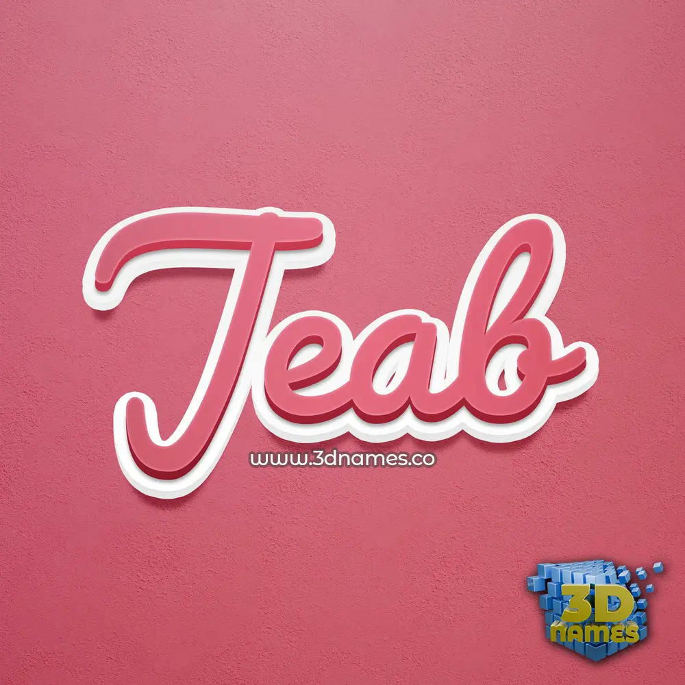 jeab in Red Scribble style - 3D name wallpaper