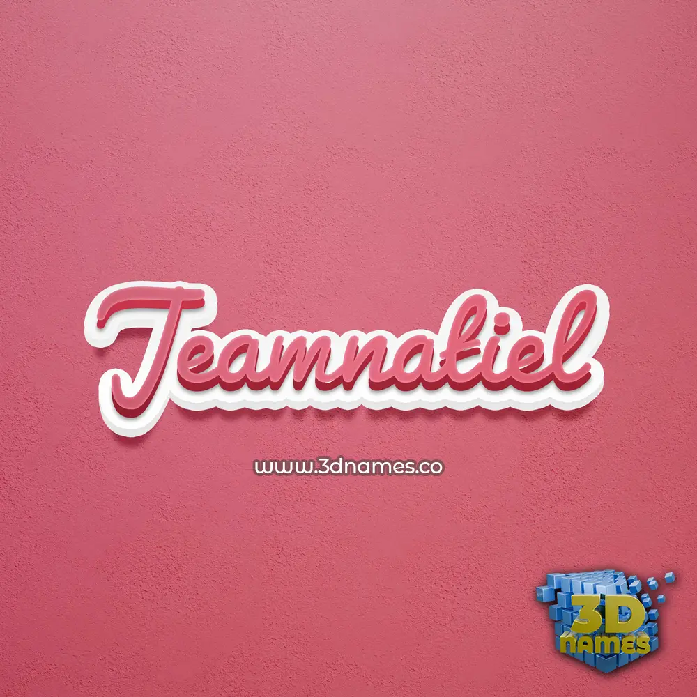 jeamnatiel in Red Scribble style - 3D name wallpaper