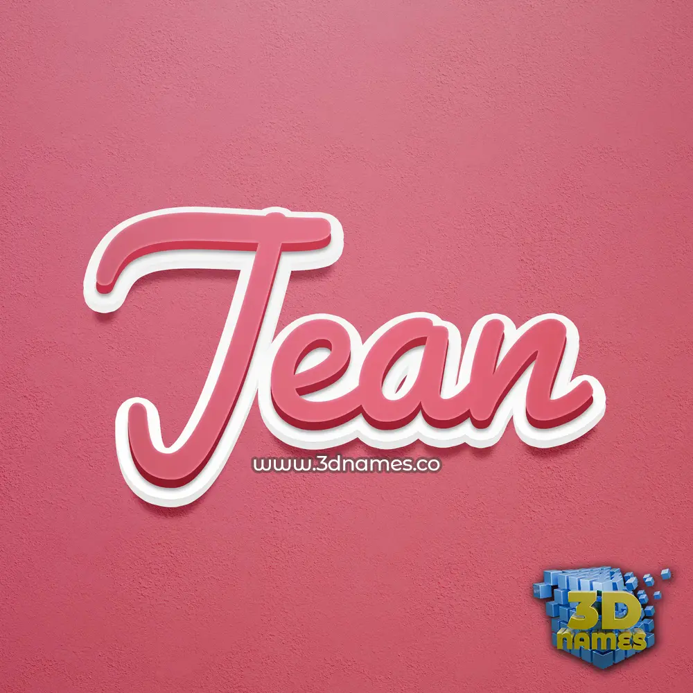 jean in Red Scribble style - 3D name wallpaper