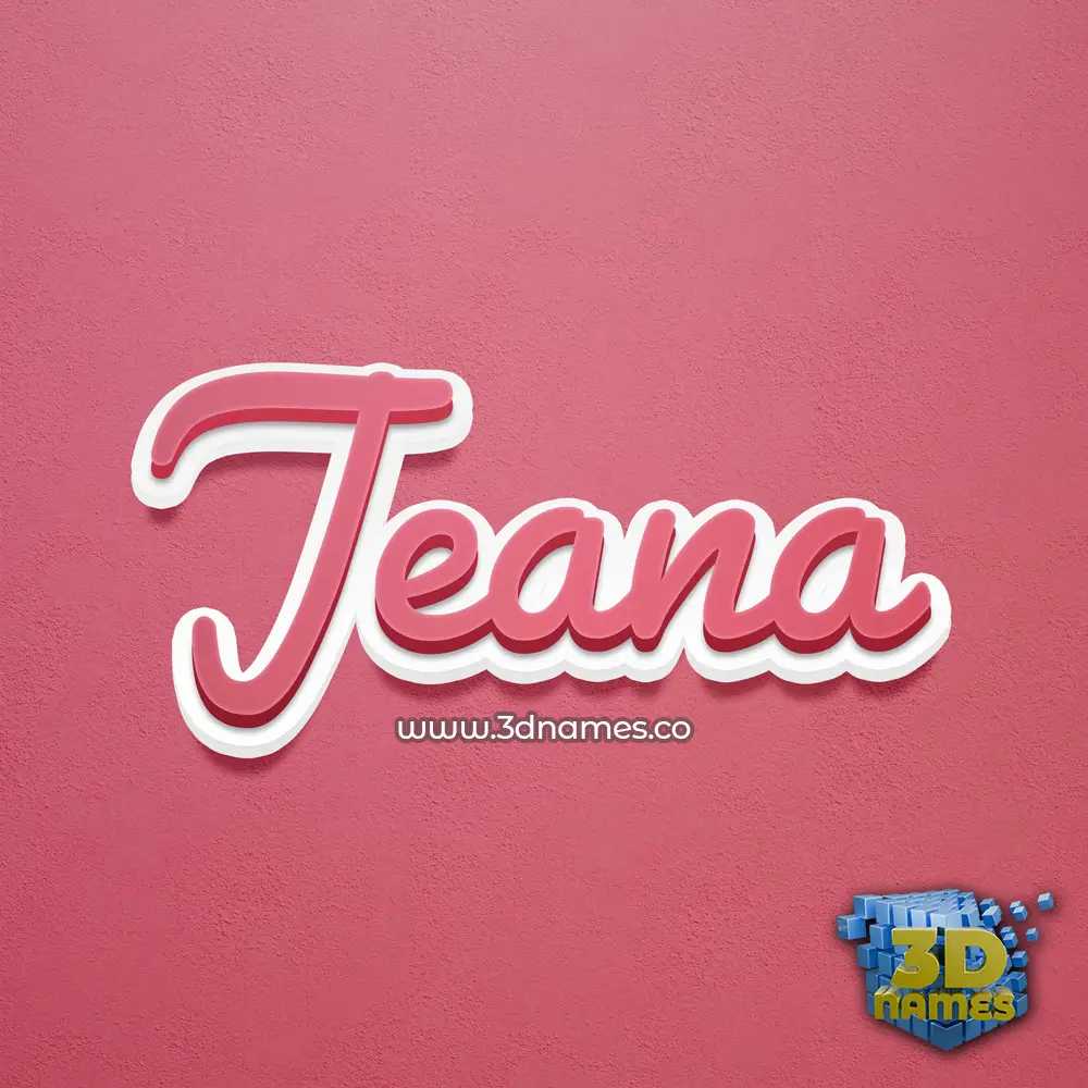 jeana in Red Scribble style - 3D name wallpaper
