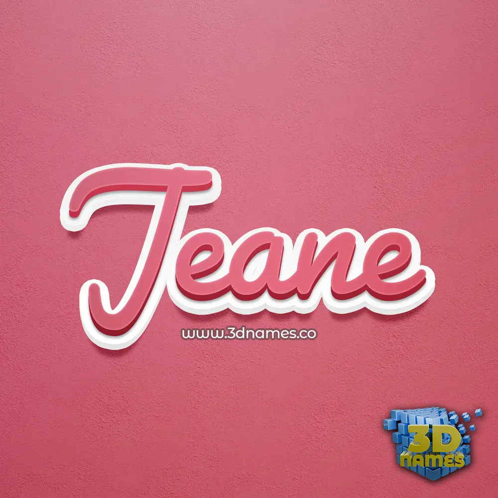 jeane in Red Scribble style - 3D name wallpaper