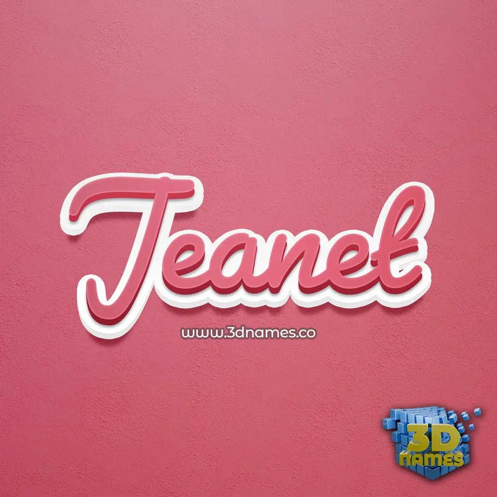 jeanet in Red Scribble style - 3D name wallpaper