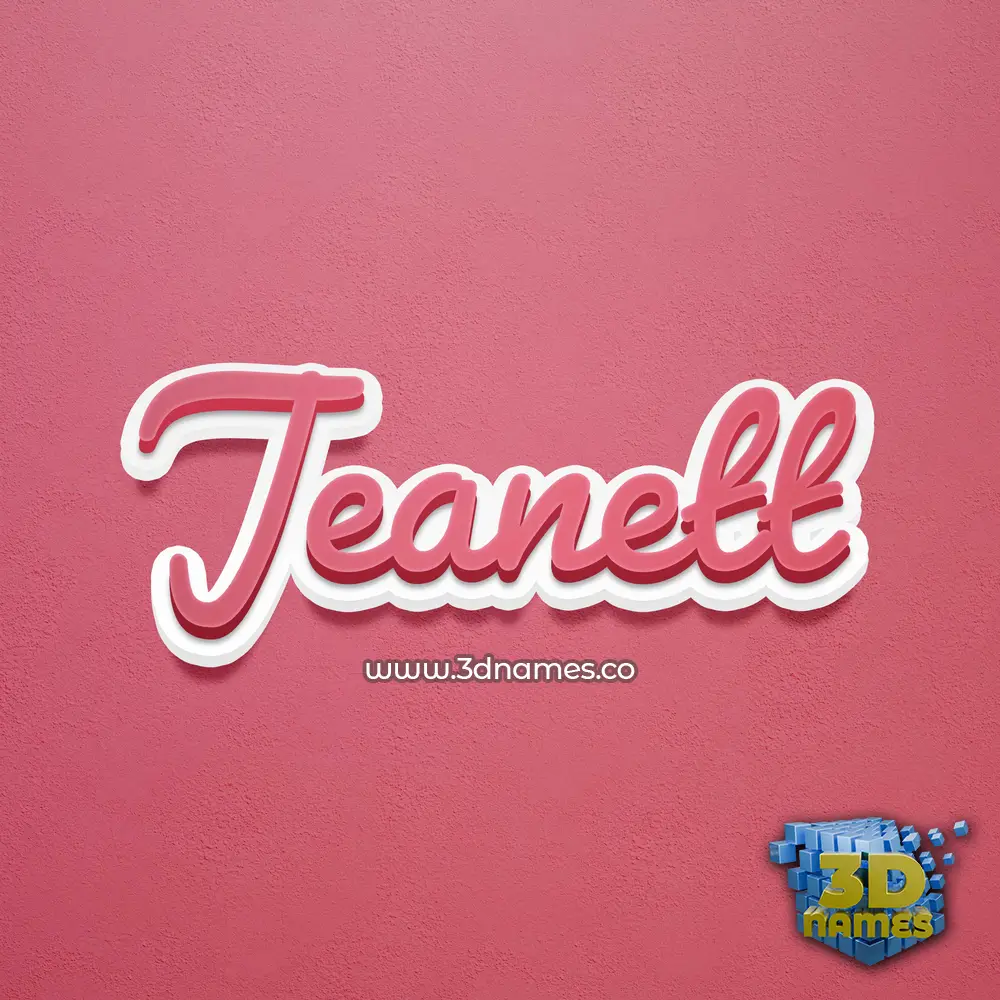 jeanett in Red Scribble style - 3D name wallpaper