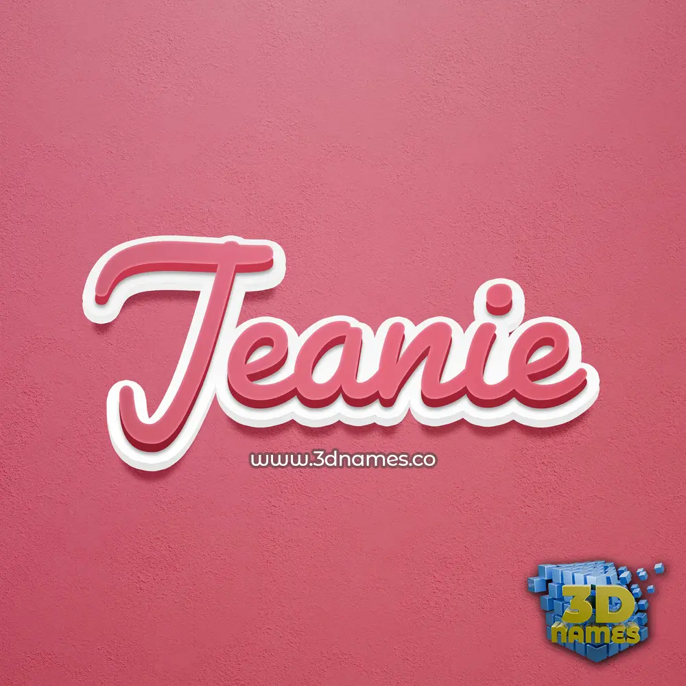 jeanie in Red Scribble style - 3D name wallpaper