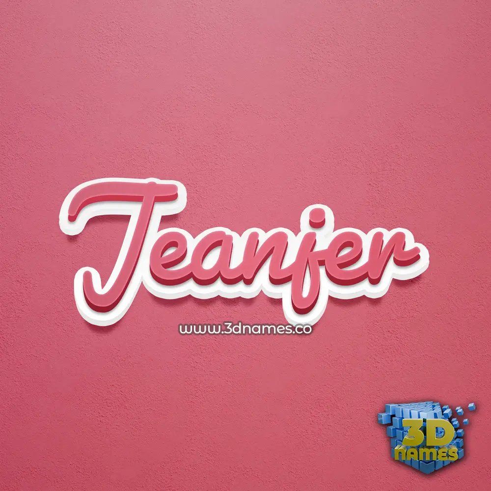 jeanjer in Red Scribble style - 3D name wallpaper