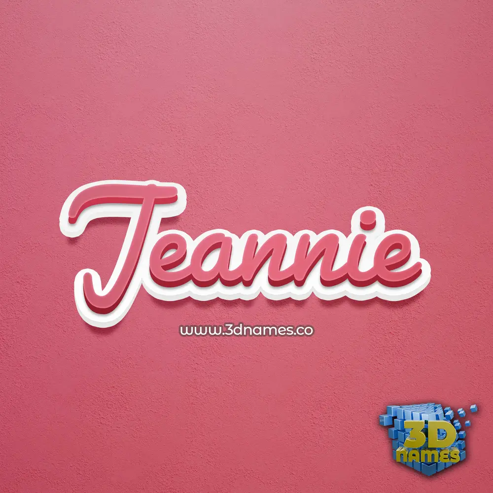 jeannie in Red Scribble style - 3D name wallpaper