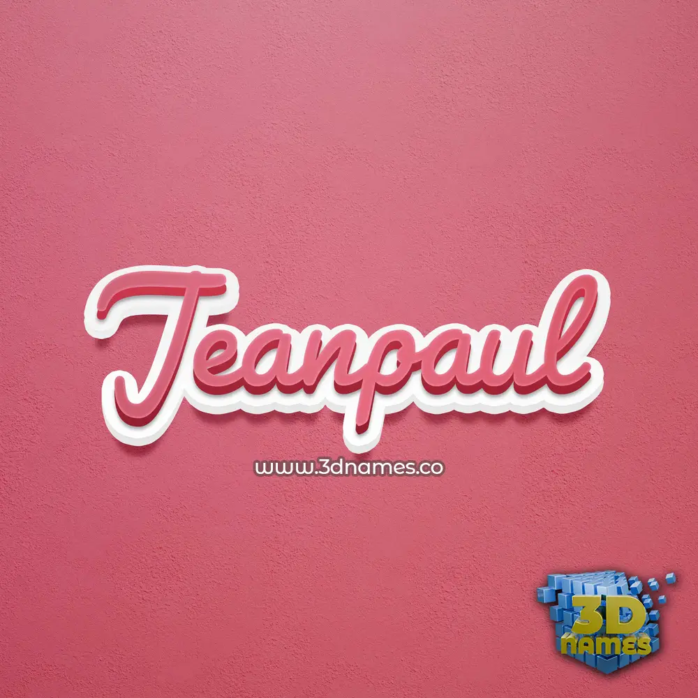 jeanpaul in Red Scribble style - 3D name wallpaper