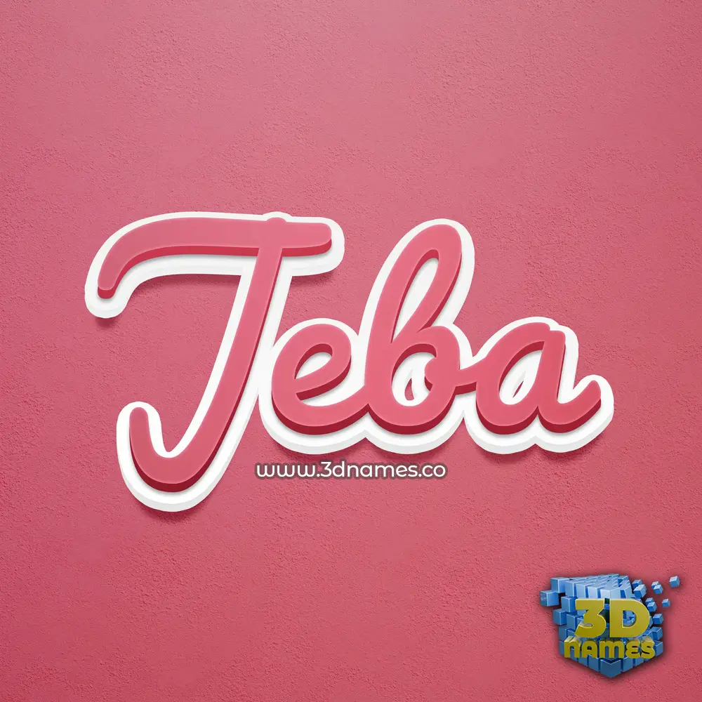 jeba in Red Scribble style - 3D name wallpaper