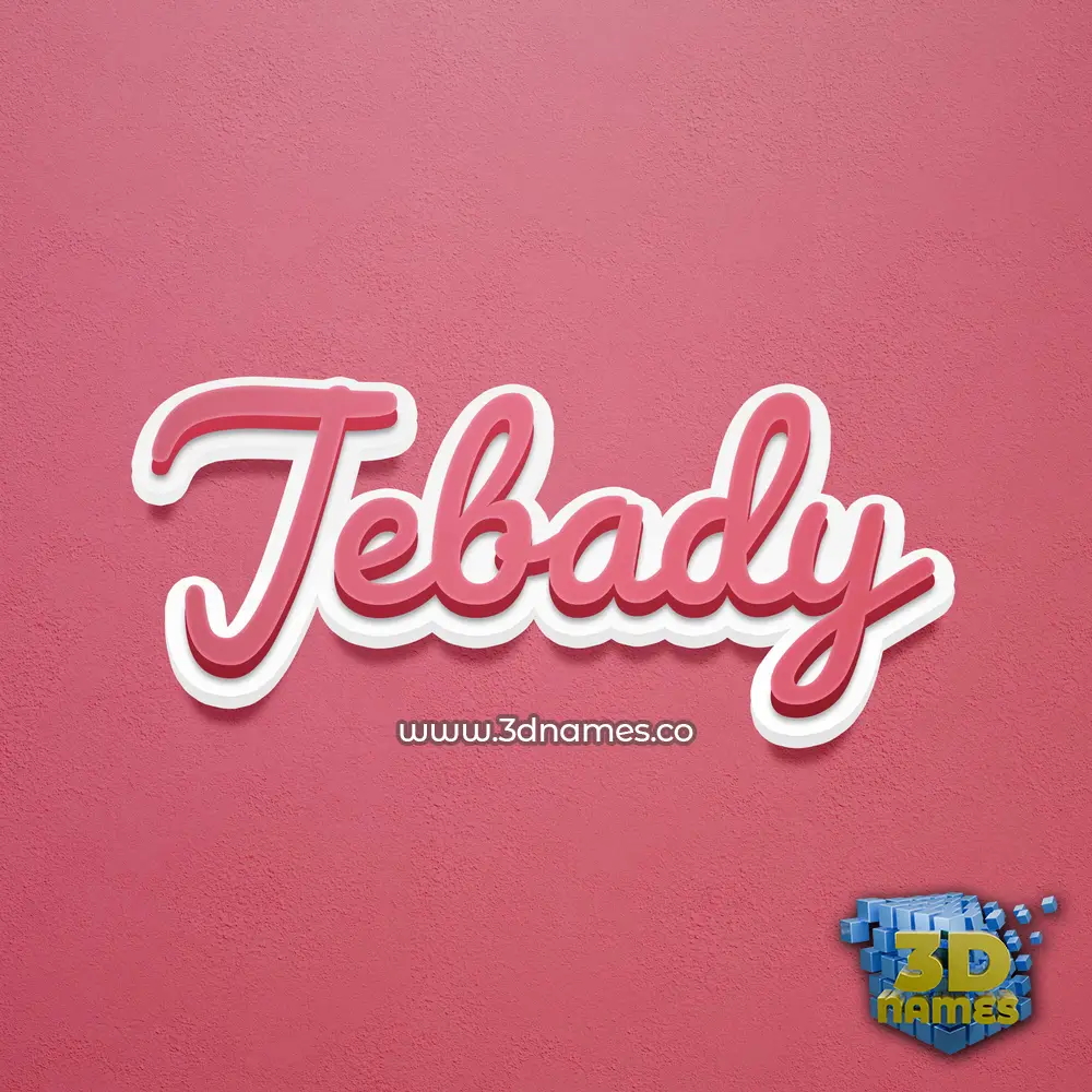 jebady in Red Scribble style - 3D name wallpaper