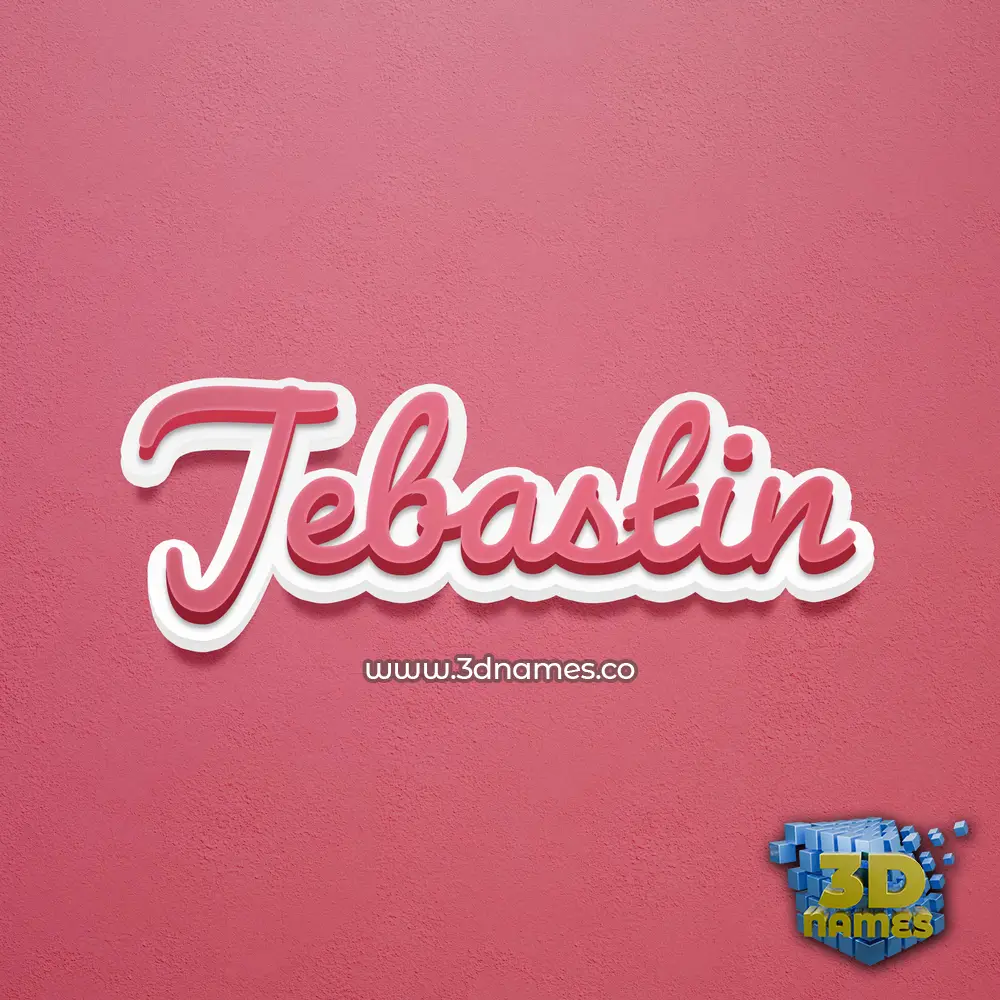 jebastin in Red Scribble style - 3D name wallpaper