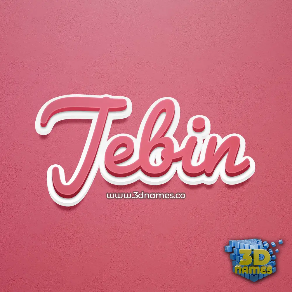 jebin in Red Scribble style - 3D name wallpaper