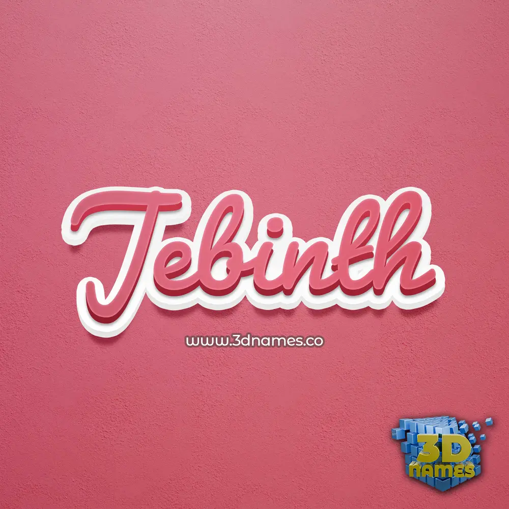 jebinth in Red Scribble style - 3D name wallpaper