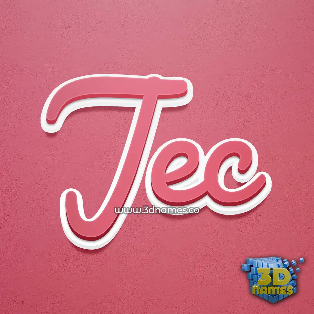 jec in Red Scribble style - 3D name wallpaper