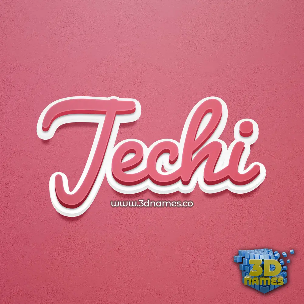 jechi in Red Scribble style - 3D name wallpaper