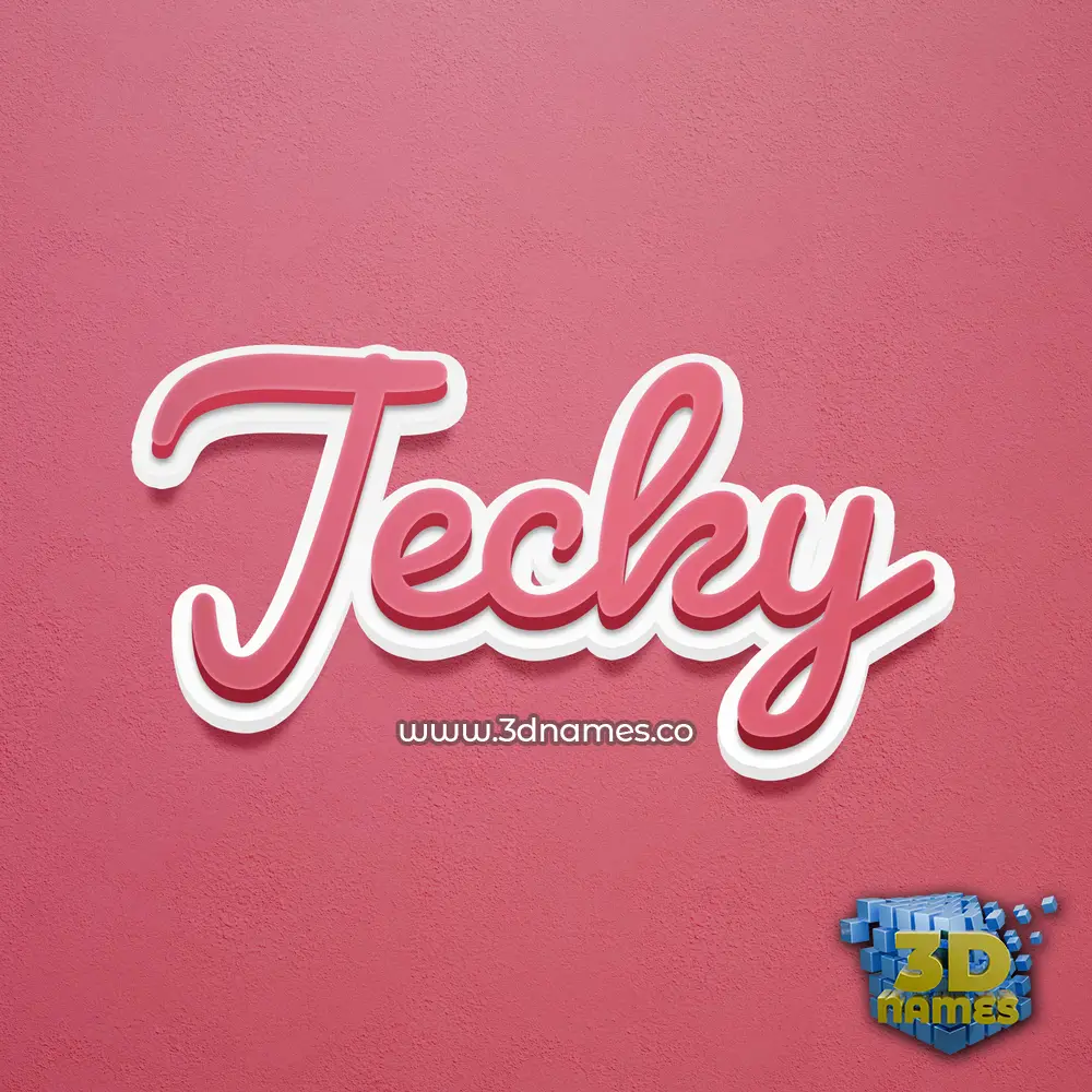 jecky in Red Scribble style - 3D name wallpaper