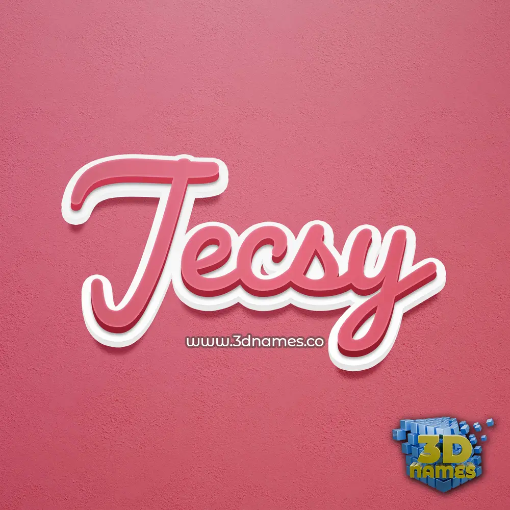 jecsy in Red Scribble style - 3D name wallpaper