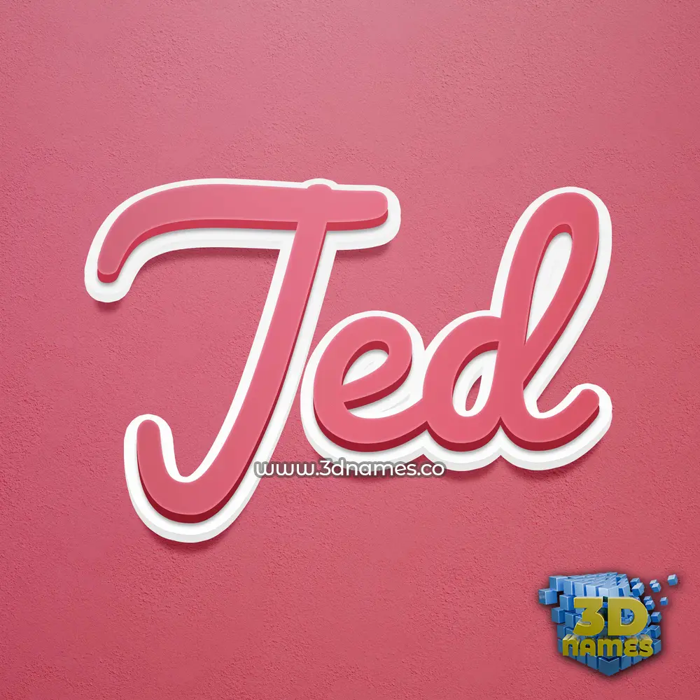jed in Red Scribble style - 3D name wallpaper