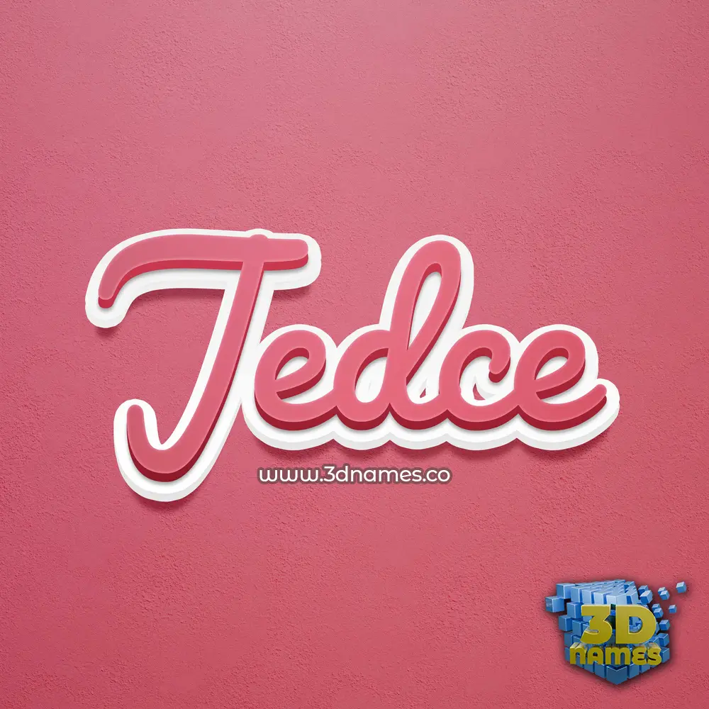 jedce in Red Scribble style - 3D name wallpaper