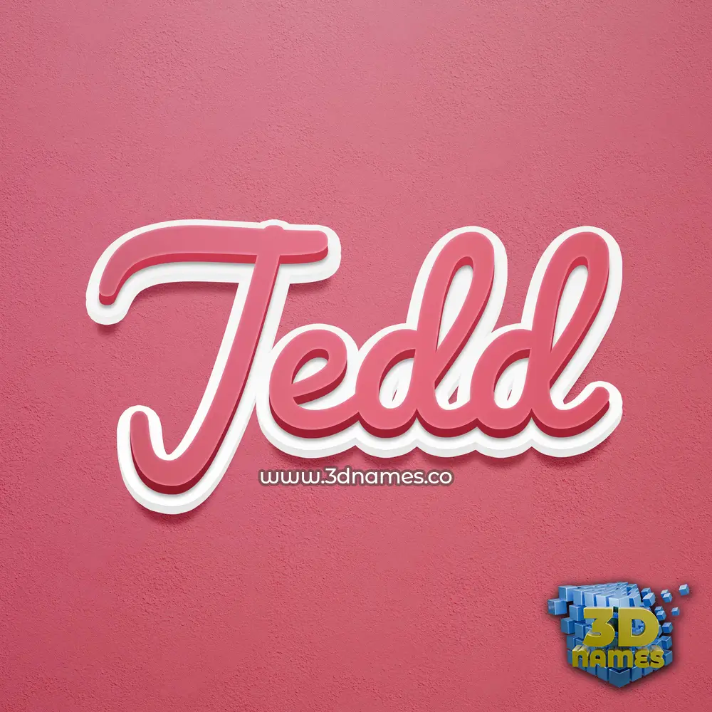 jedd in Red Scribble style - 3D name wallpaper