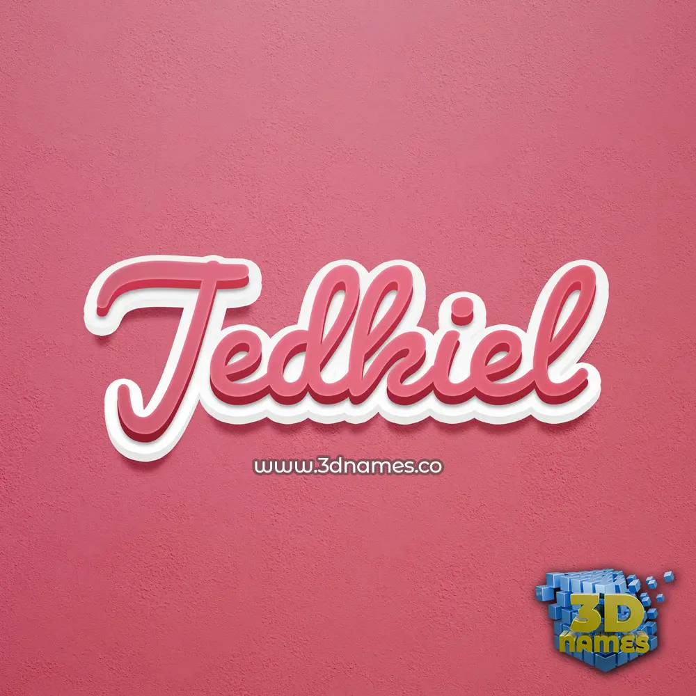 jedkiel in Red Scribble style - 3D name wallpaper