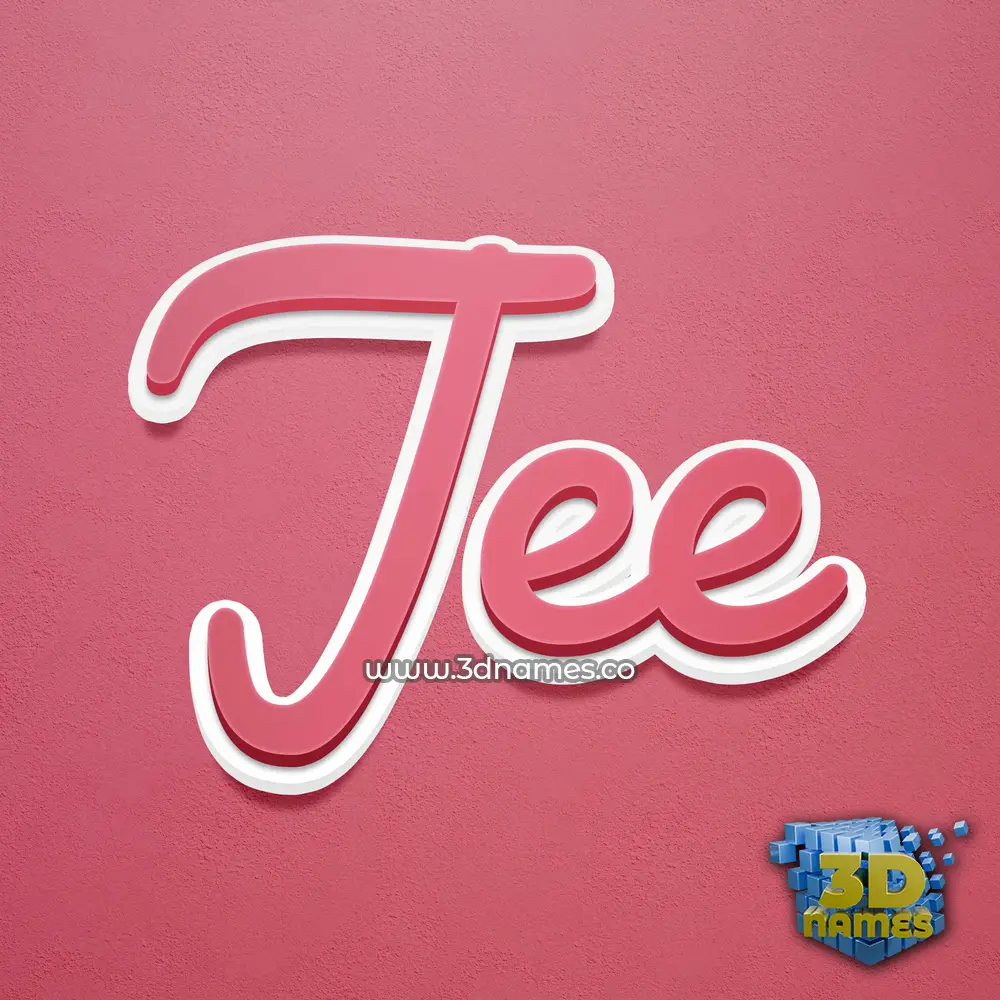 jee in Red Scribble style - 3D name wallpaper