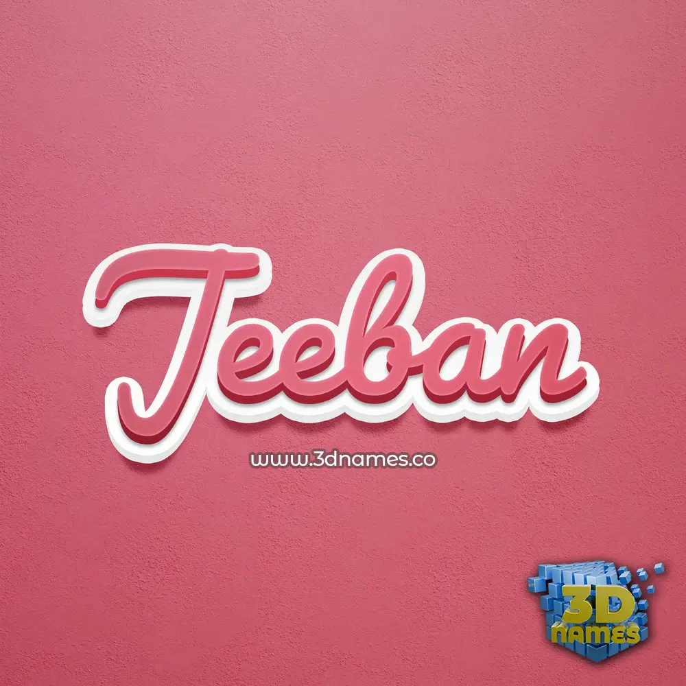 jeeban in Red Scribble style - 3D name wallpaper