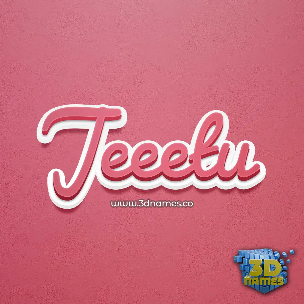 jeeetu in Red Scribble style - 3D name wallpaper