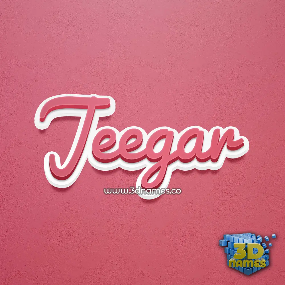 jeegar in Red Scribble style - 3D name wallpaper