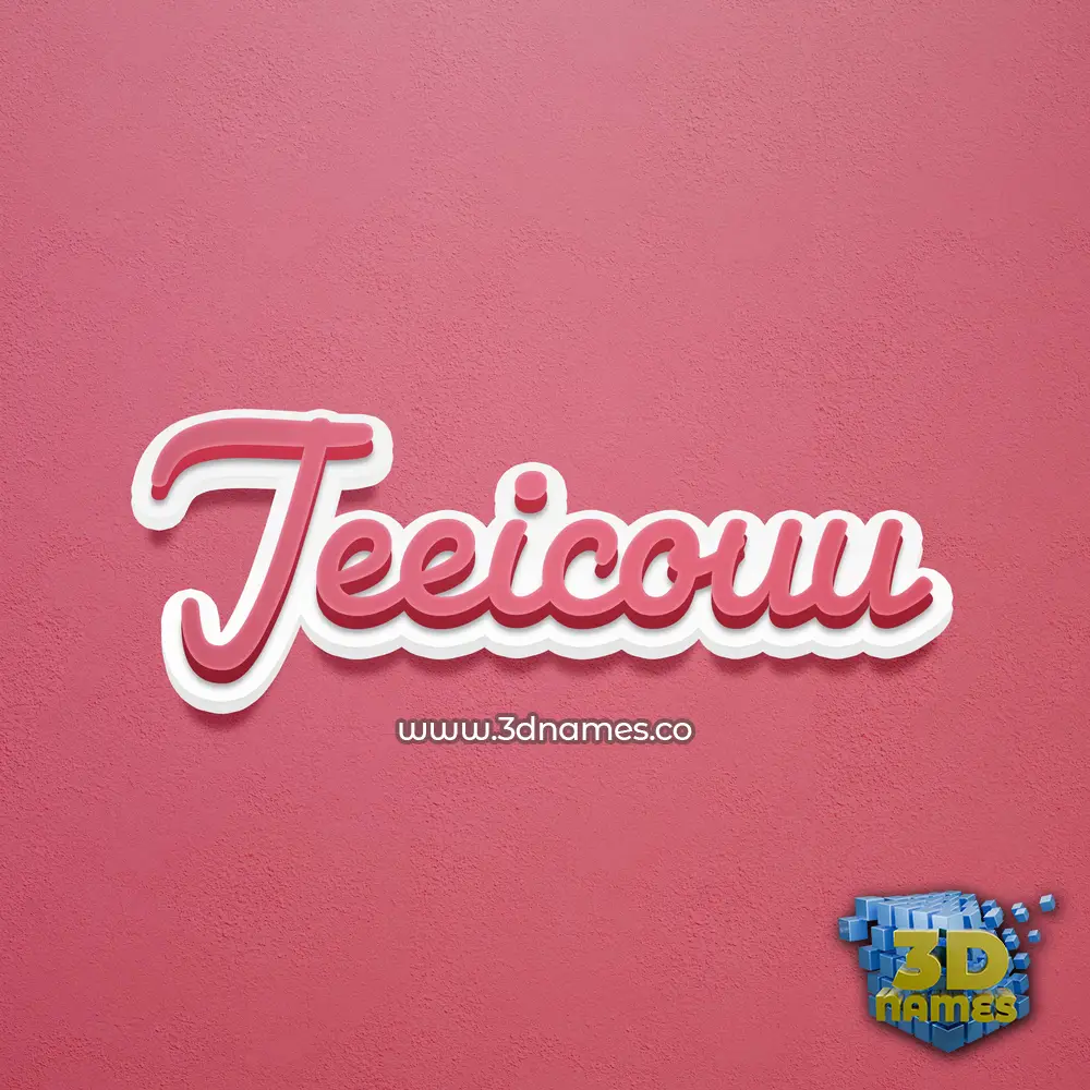 jeeicouu in Red Scribble style - 3D name wallpaper