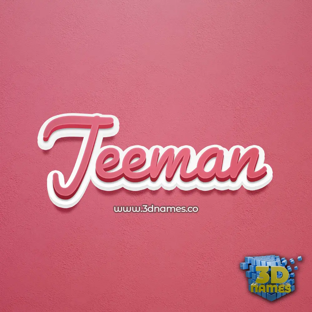 jeeman in Red Scribble style - 3D name wallpaper