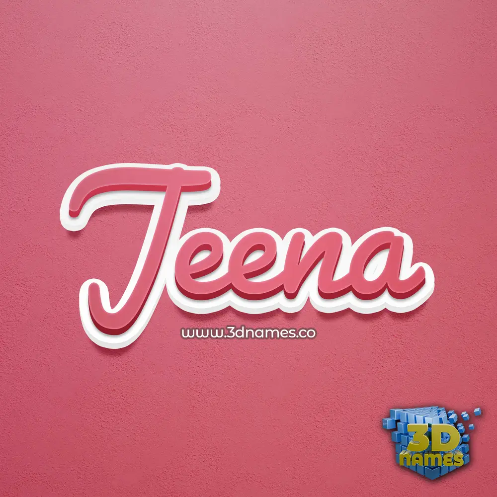 jeena in Red Scribble style - 3D name wallpaper