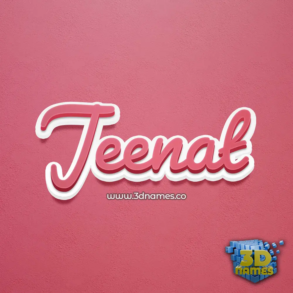 jeenat in Red Scribble style - 3D name wallpaper