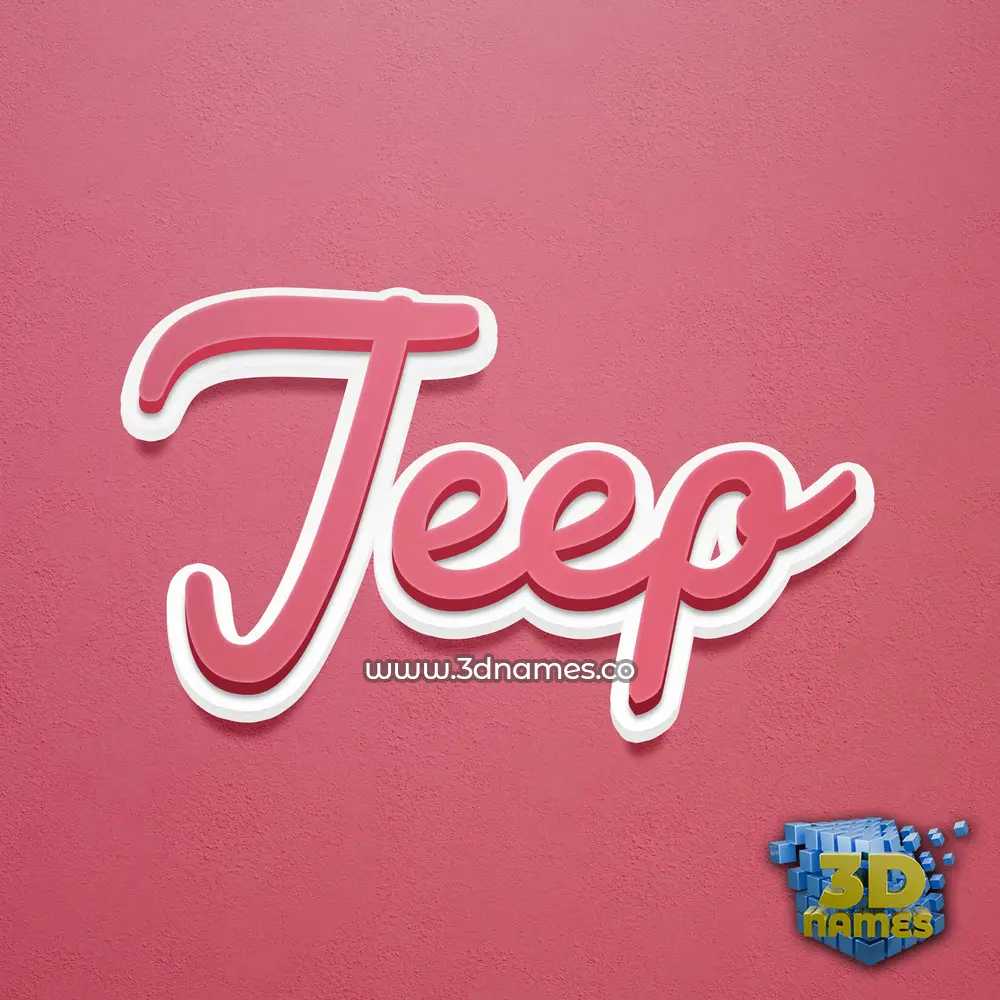 jeep in Red Scribble style - 3D name wallpaper