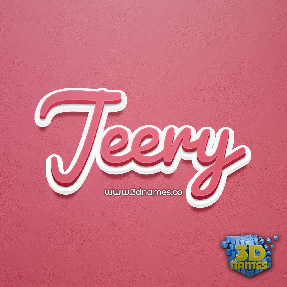 jeery in Red Scribble style - 3D name wallpaper