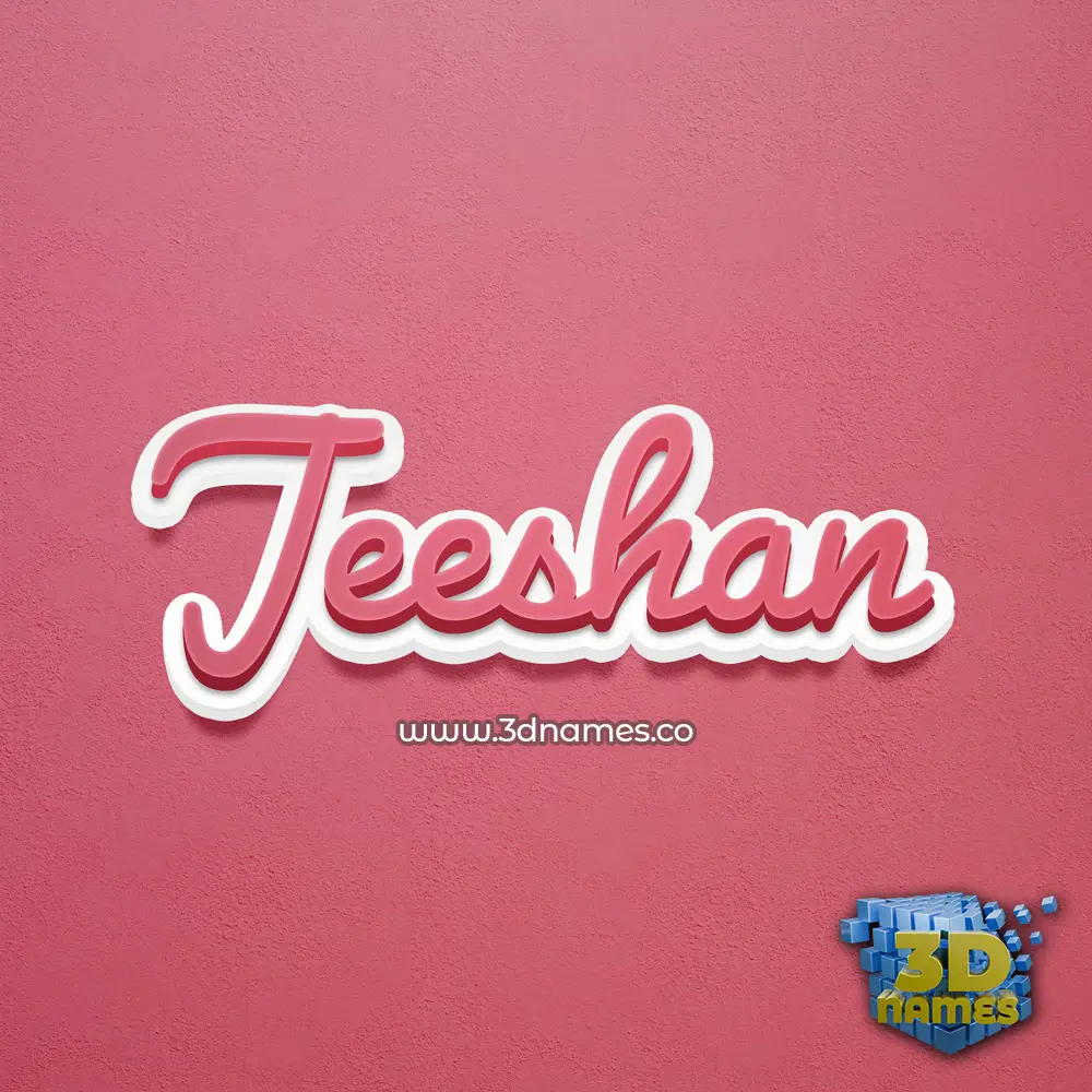 jeeshan in Red Scribble style - 3D name wallpaper