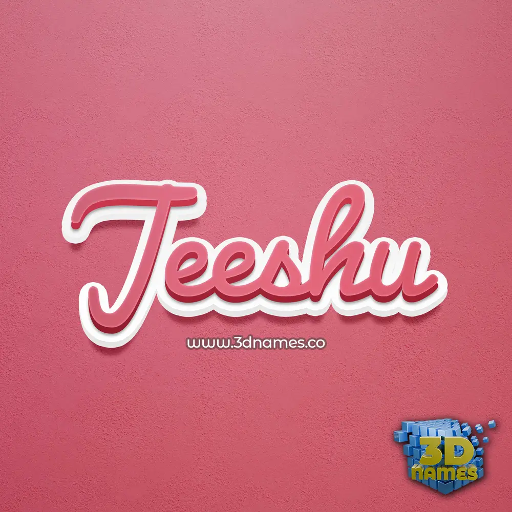 jeeshu in Red Scribble style - 3D name wallpaper