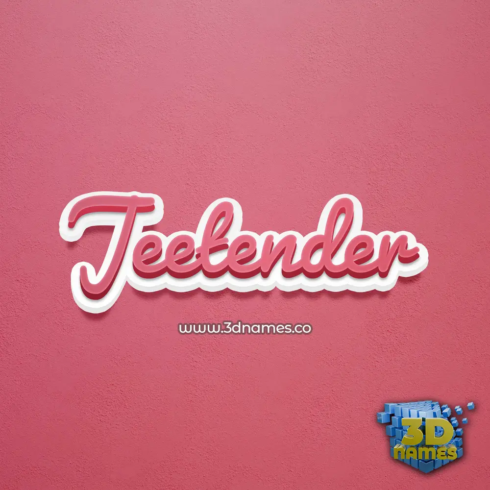 jeetender in Red Scribble style - 3D name wallpaper