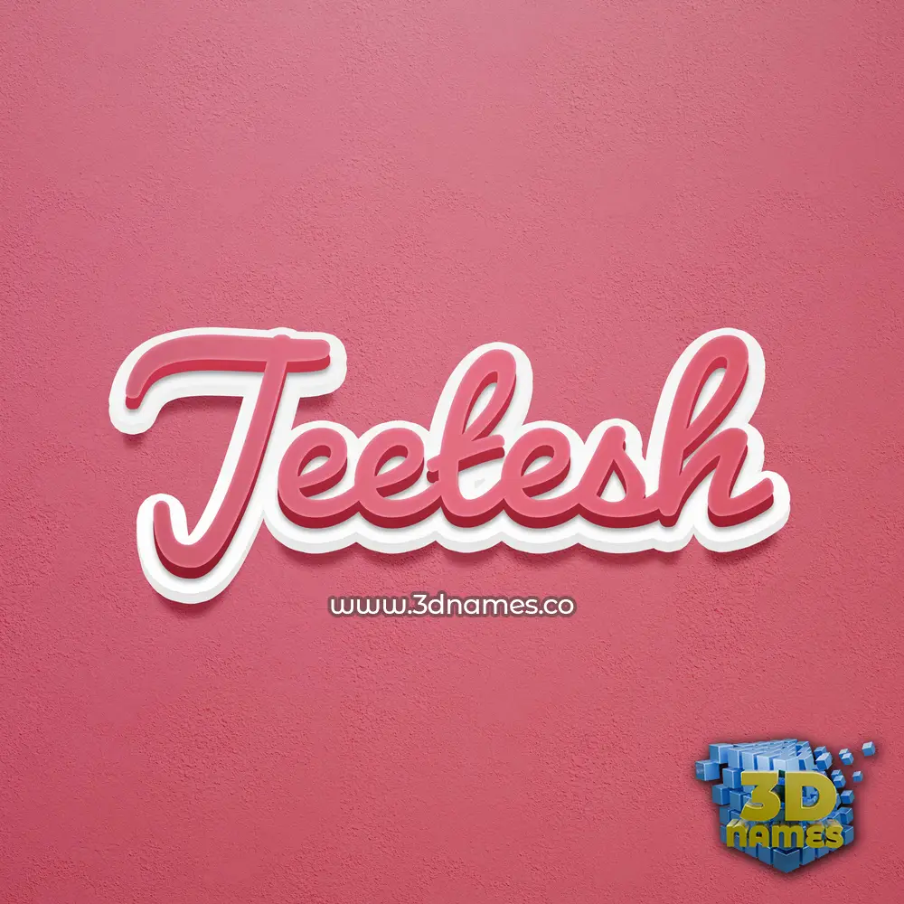 jeetesh in Red Scribble style - 3D name wallpaper