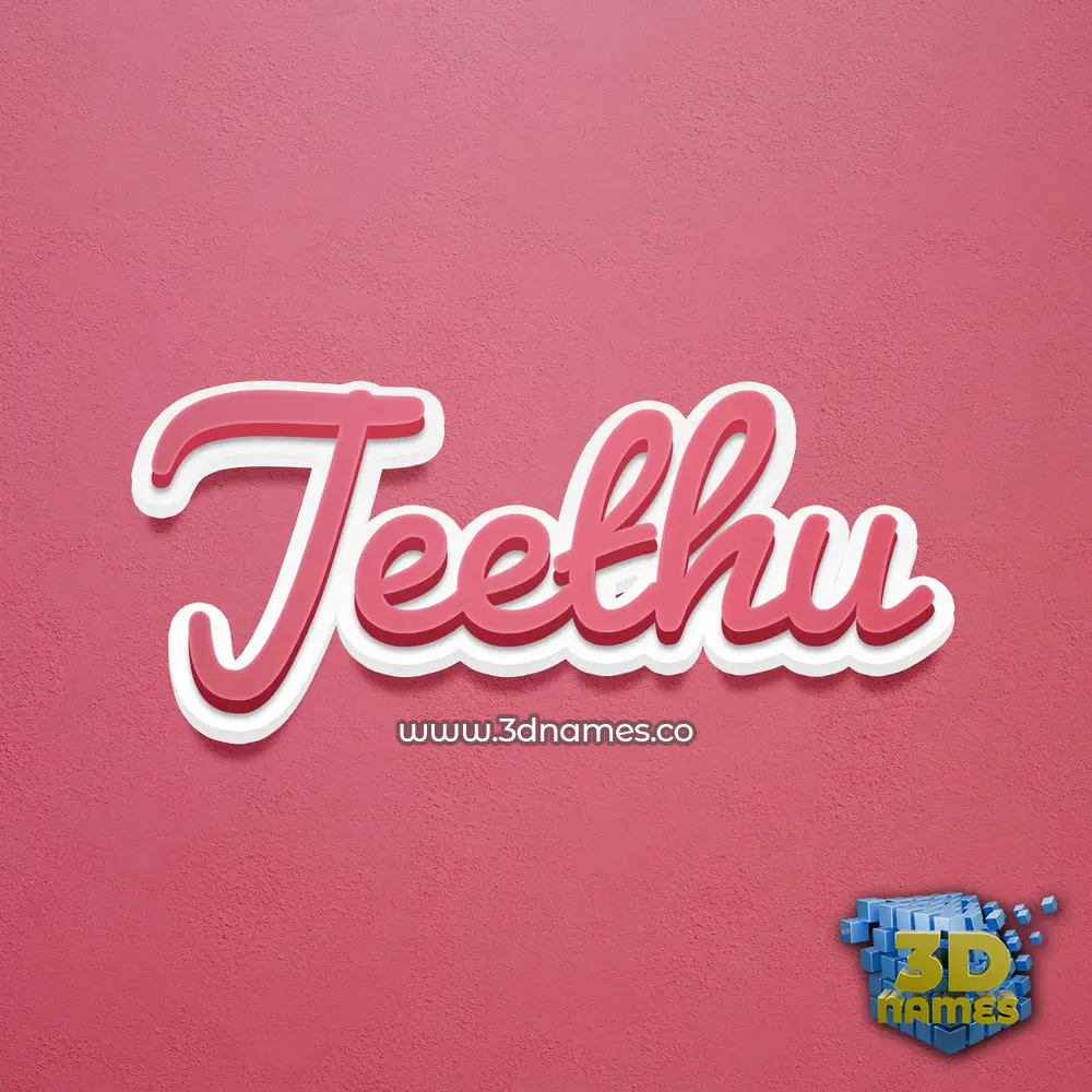 jeethu in Red Scribble style - 3D name wallpaper