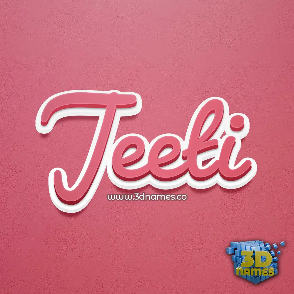 jeeti in Red Scribble style - 3D name wallpaper