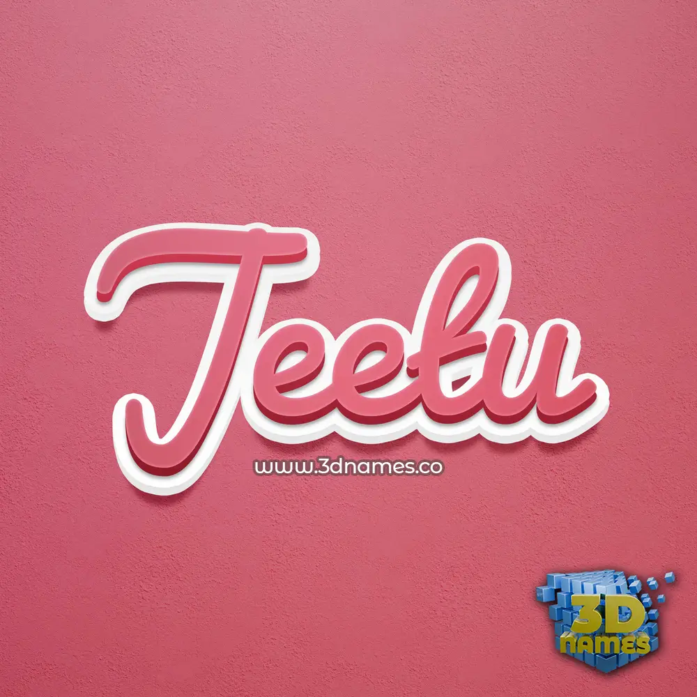 jeetu in Red Scribble style - 3D name wallpaper