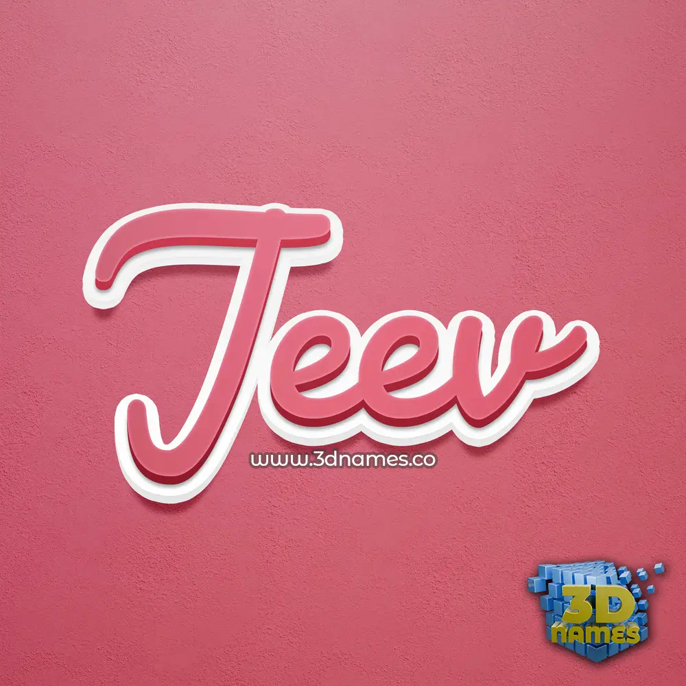 jeev in Red Scribble style - 3D name wallpaper