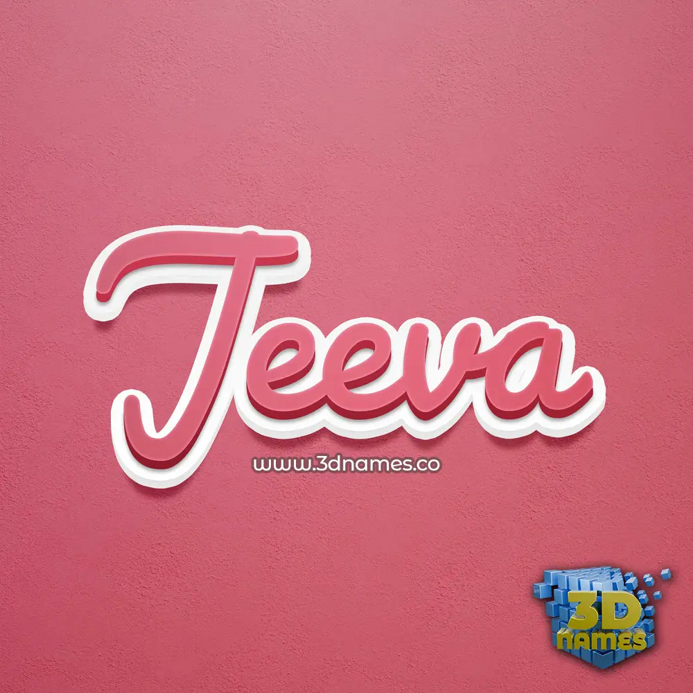 jeeva in Red Scribble style - 3D name wallpaper