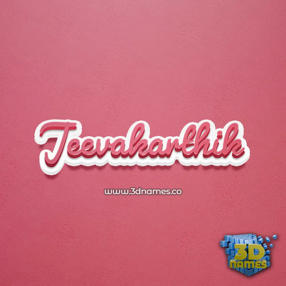 jeevakarthik in Red Scribble style - 3D name wallpaper