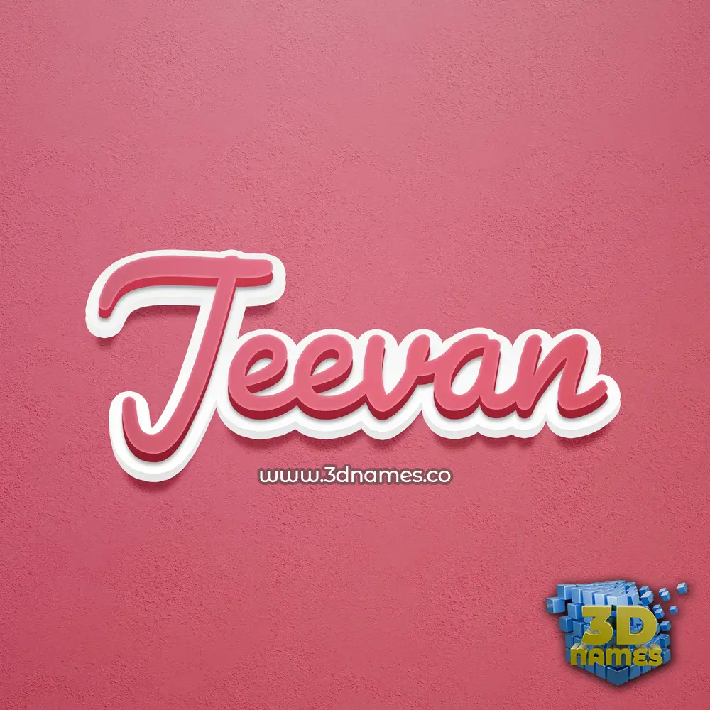 jeevan in Red Scribble style - 3D name wallpaper