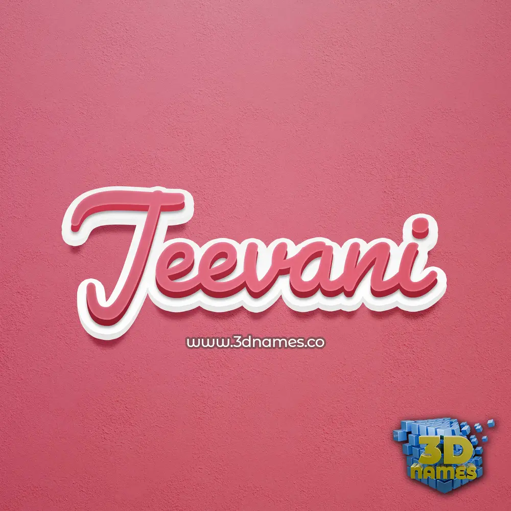 jeevani in Red Scribble style - 3D name wallpaper