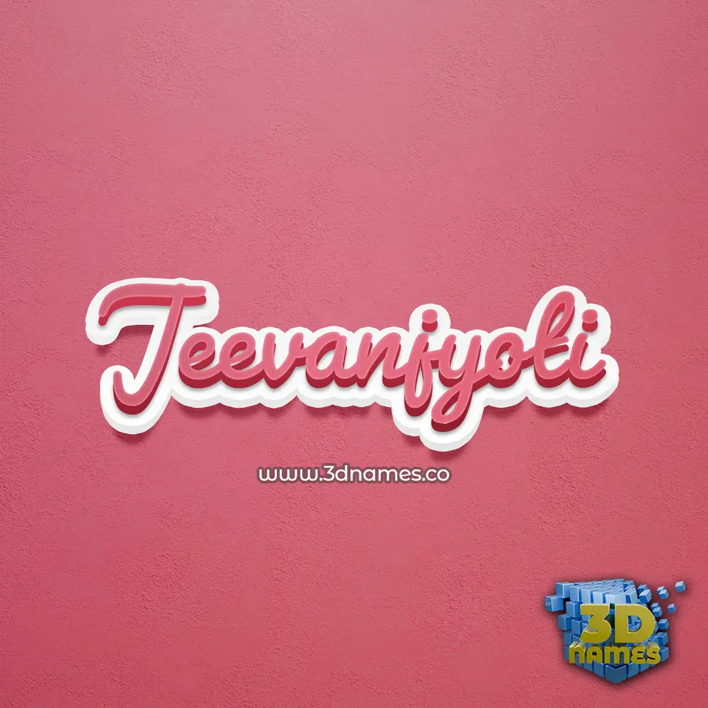 jeevanjyoti in Red Scribble style - 3D name wallpaper